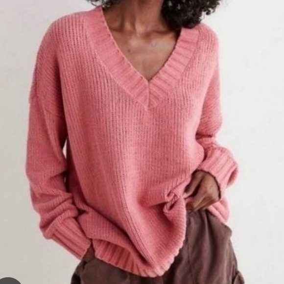 Aerie Over-sized Bright Pink Chenille Sweater - Picture 1 of 4